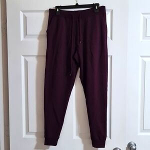 Ladies burgundy joggers size large